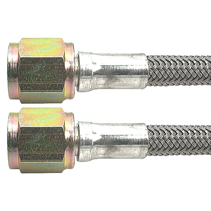 16 in. -4 AN No. 4 Straight Braided Brake Line