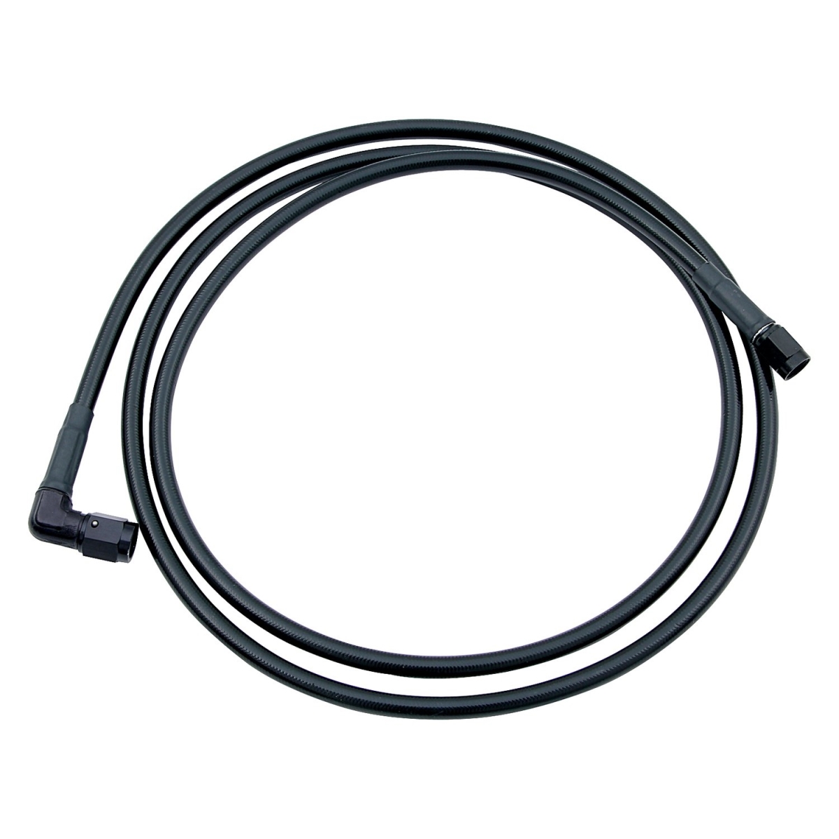24 in. 90 deg -4 AN No. 4 Black Coated Braided Line