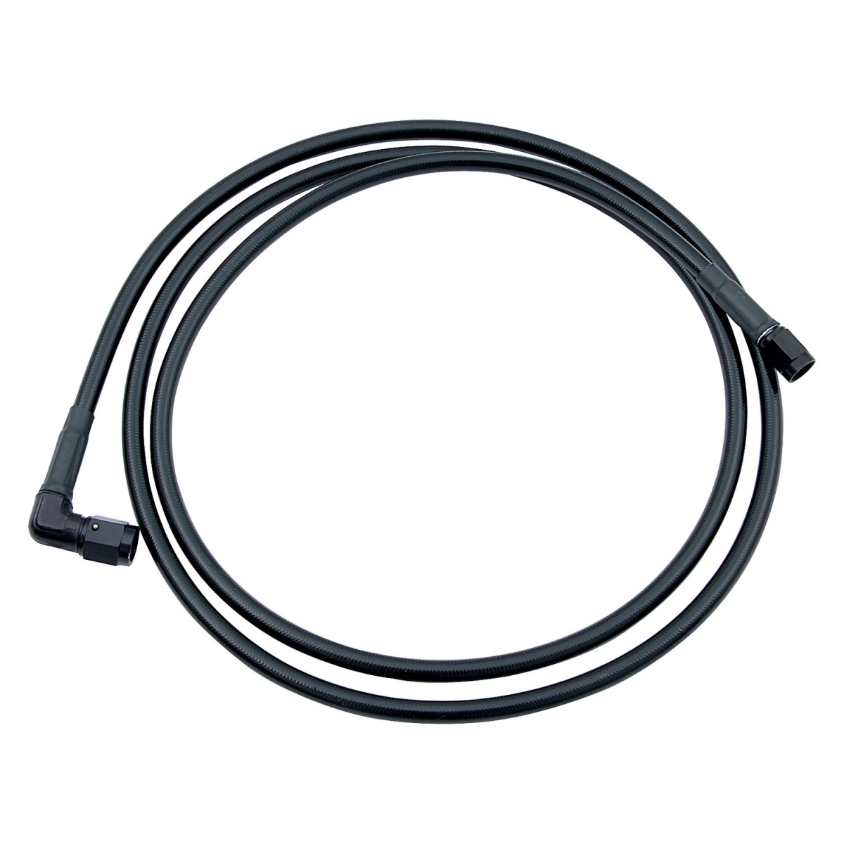 30 in. 90 deg -4 AN No. 4 Black Coated Braided Line