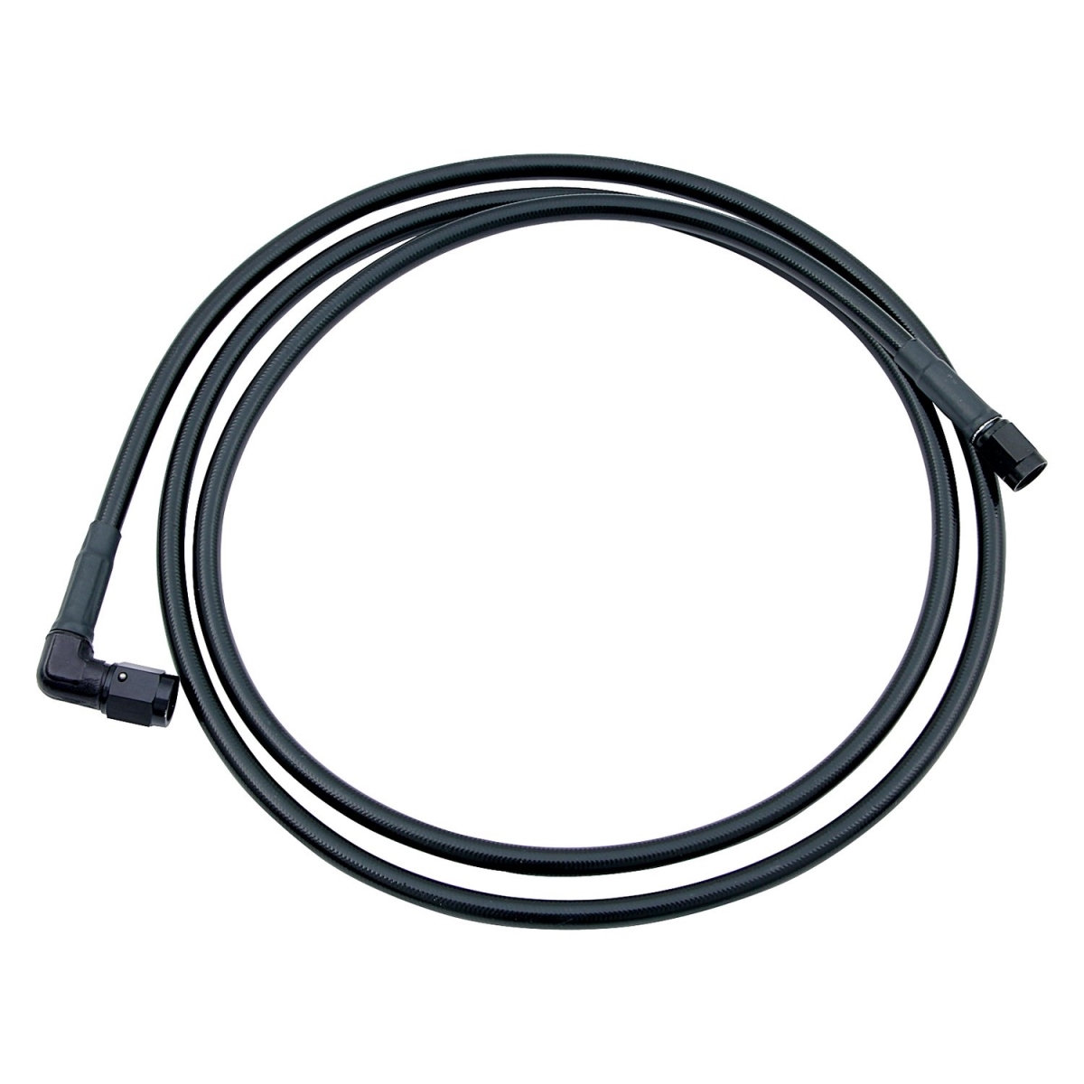 36 in. 90 deg -4 AN No. 4 Black Coated Braided Line