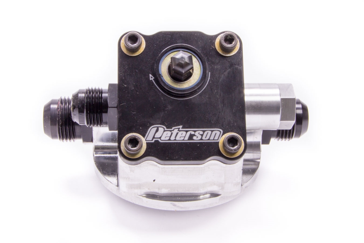 PTR09-1502 Remote Filter Mount with Primer Pump - Small Filter - 12 AN -Chevy Post - Left to Right