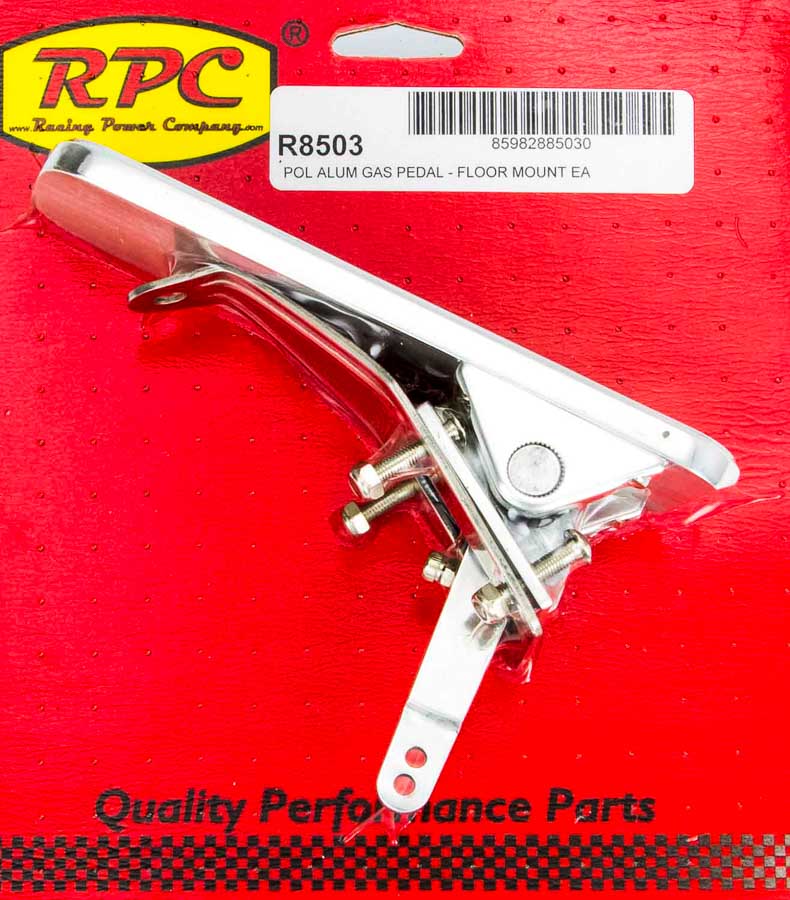Rectangle Pedal Assembly Gas Floor Mount - Aluminum - Polished