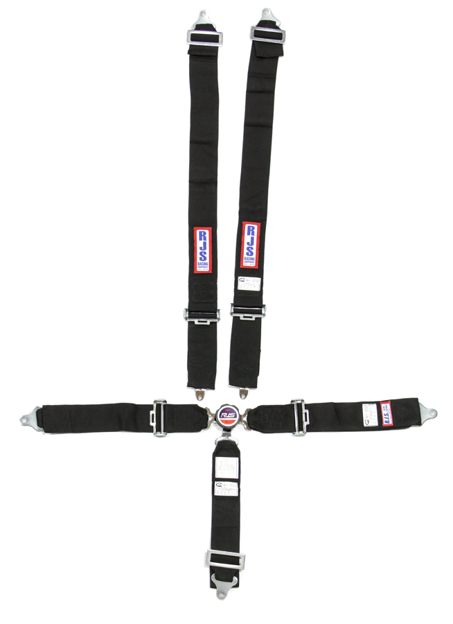 5-Point Quick Release Camlock Harness System - Black - Individual Shoulder Harness - Bolt-In - 3 in. Anti-Submarine Belt