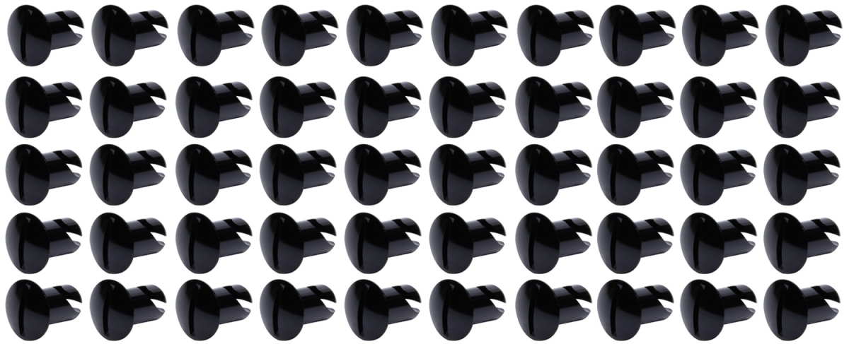 Oval Head Dzus Buttons - 0.500 in. - Black - Pack of 50