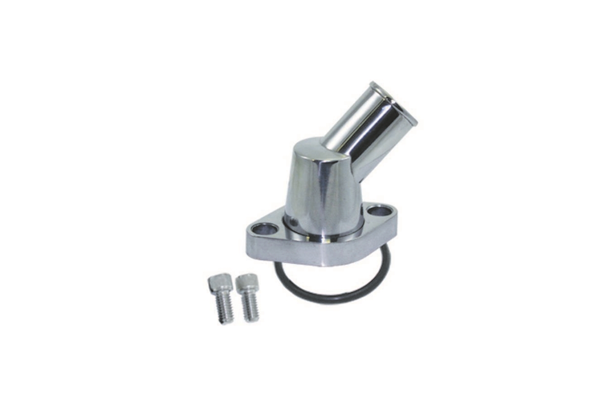 45 deg O-Ring Style Polished Water Neck for Chevy