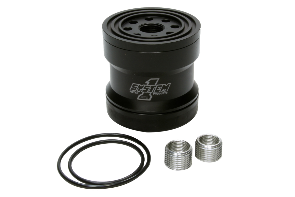 SYS209-361-B 45 Micron Billet Oil Filter with Cast Cap, Black