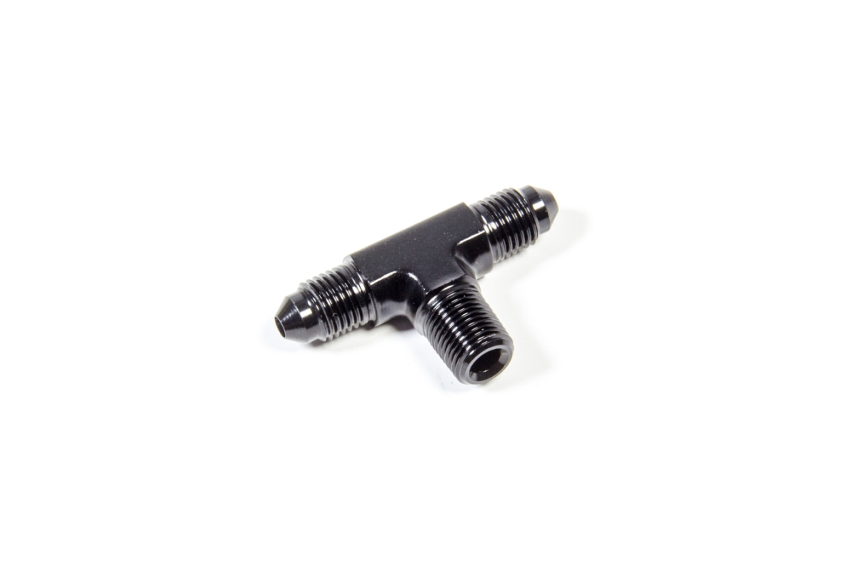 Adapter Tee Fitting 3 AN Male x 3 AN Male x 0.12 in. NPT Male Aluminum - Black Anodized -  Powerhouse, PO1396202