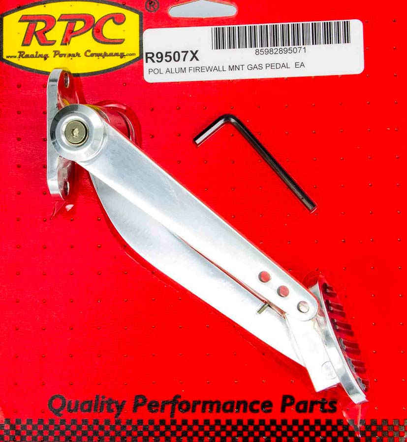 Spoon Pedal Assembly Gas Firewall Mount - Aluminum - Polished