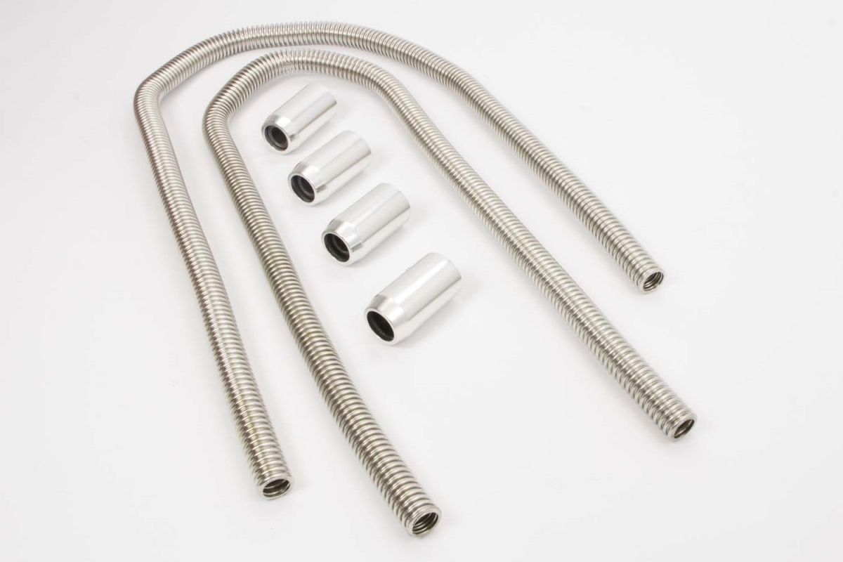 2.44 in. Stainless Heater Hose Kit with Polished Ends