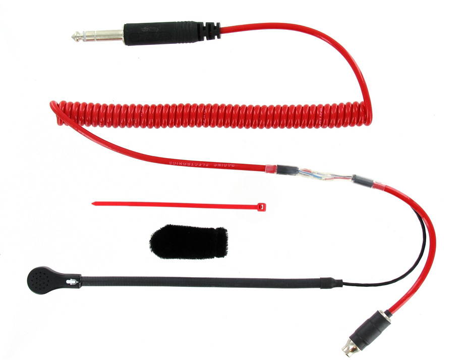 RaceTrac 3-Conductor Compact Mic Helmet Kit with Coiled Cord