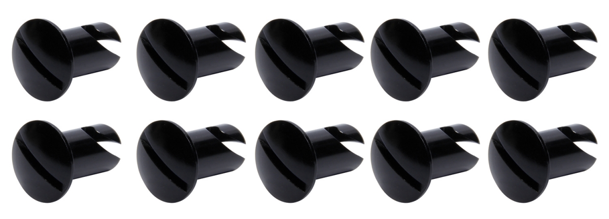 0.550 in. Long Oval Head Dzus Buttons, Black - Pack of 10