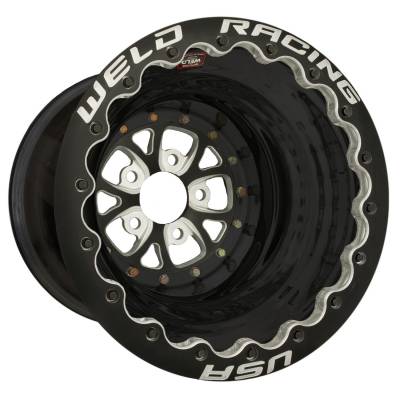 V-Series Drag Wheel, Black - 16 x 16 & 5 x 4.75 & 5 in. Backspace