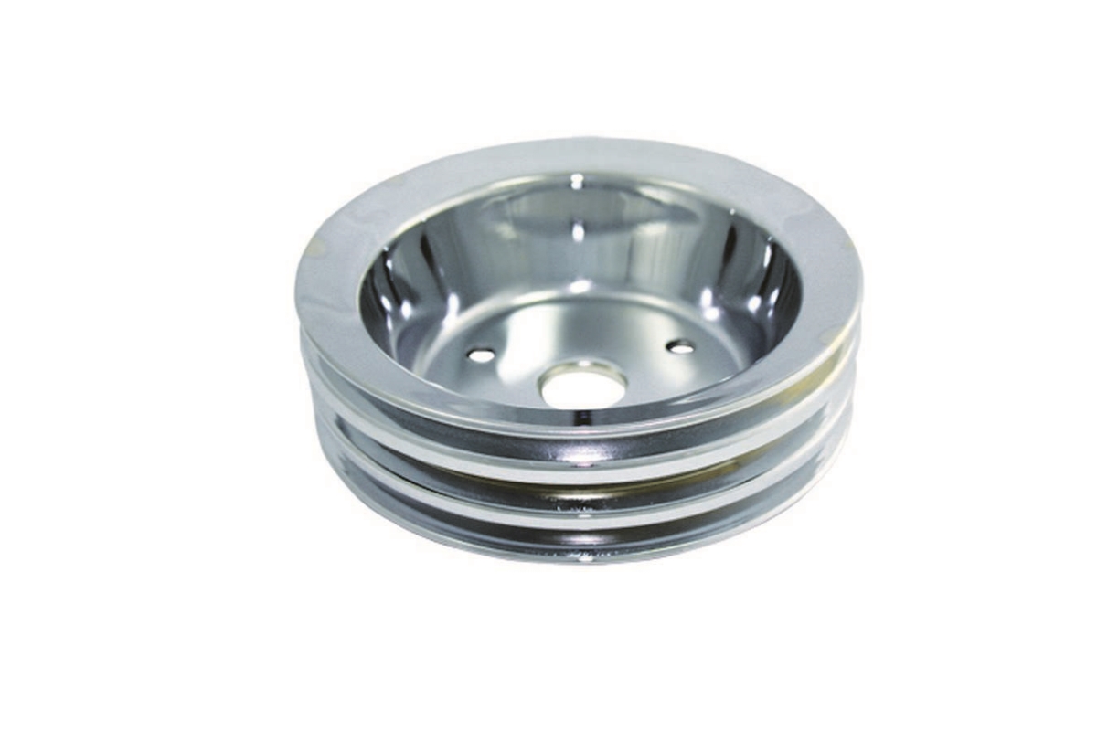 Small Block Chevy SWP 3 Groove Crank Pulley - Chrome