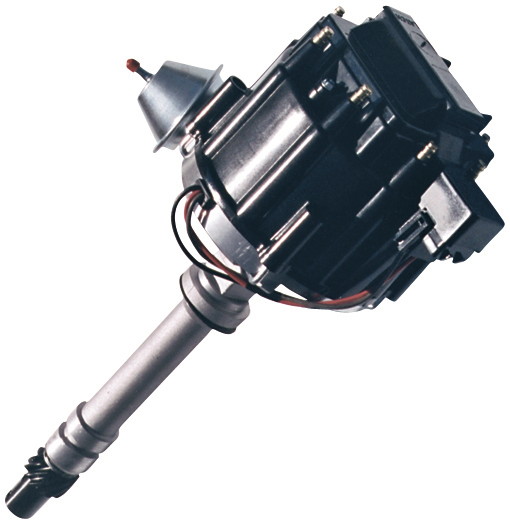 V8 HEI Unpolished Black Cap & Coil Race Distributor for Chevy