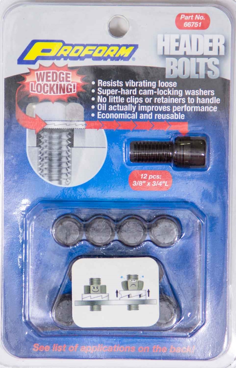 0.375 x 0.75 in. Wedge Locking Header Bolts - Pack of 12