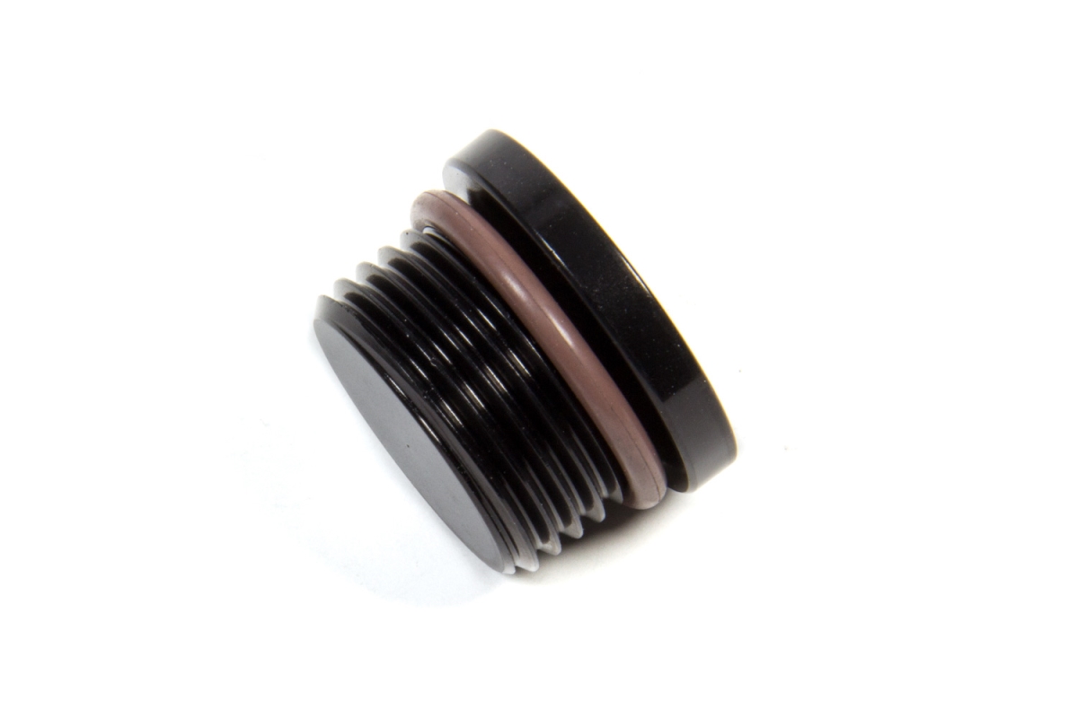 No.12 Aluminium O-Ring Boss Internal Hex Port Plug, Black