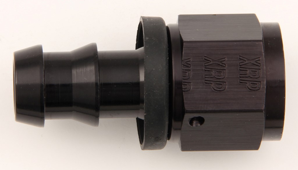 No.8 Straight Push-On Hose End, Black