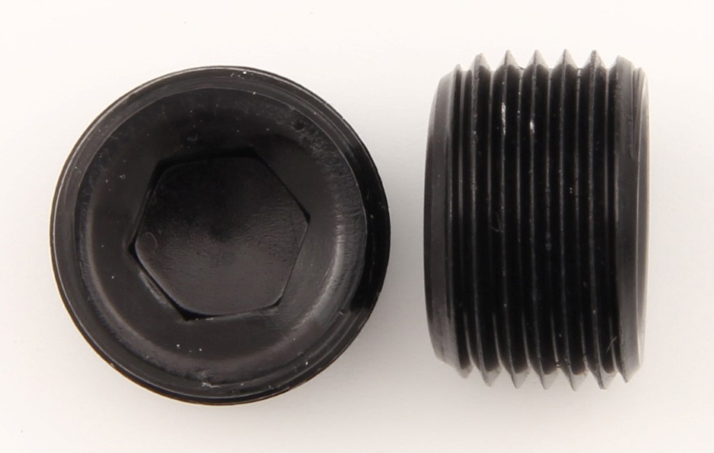 0.25 in. Allen Head Pipe Plug, Black - Pack of 2