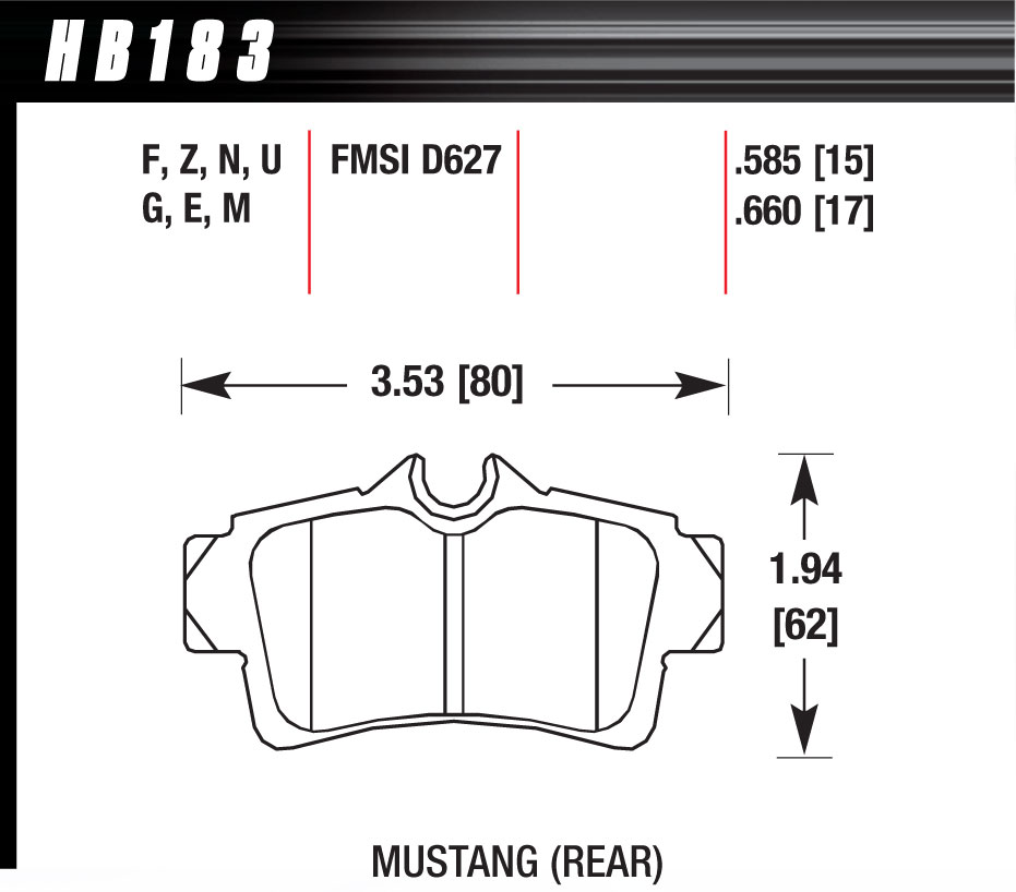 HB183N.585 Performance Street Brake Pads - Pack of 4