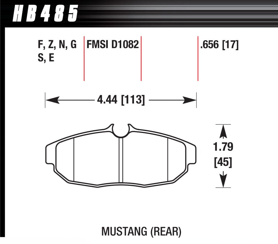 HB485G.656 Brake Pad Set for 2005 Mustang Rear DTC70