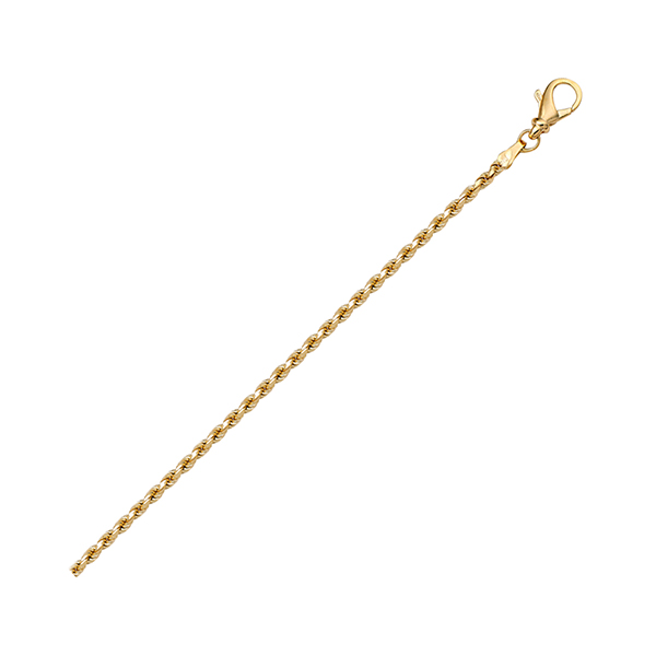 Picture of Cheri Jadore BN611-18KY-7 7 in. 18K Gold Solid Diamond Cut Rope Bracelet&#44; Gold - 2.2 g
