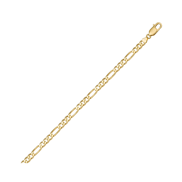 Picture of Cheri Jadore BN703-18KY-7 7 in. 18K Gold Hollow Figaro Bracelet, Gold - 3.8 g