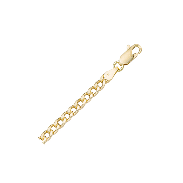Picture of Cheri Jadore BN706-18KY-7 7 in. 18K Gold Hollow Curb Bracelet, Gold - 3.4 g