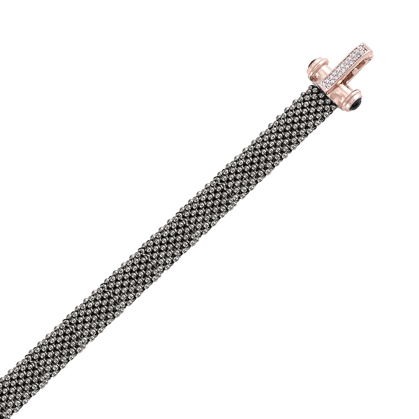 Picture of Cheri Jadore BSJ41-SS-75 8.5 mm Sterling Silver Fashion Bracelet with Cubic Zirconia Stones - Charcoal & Pink
