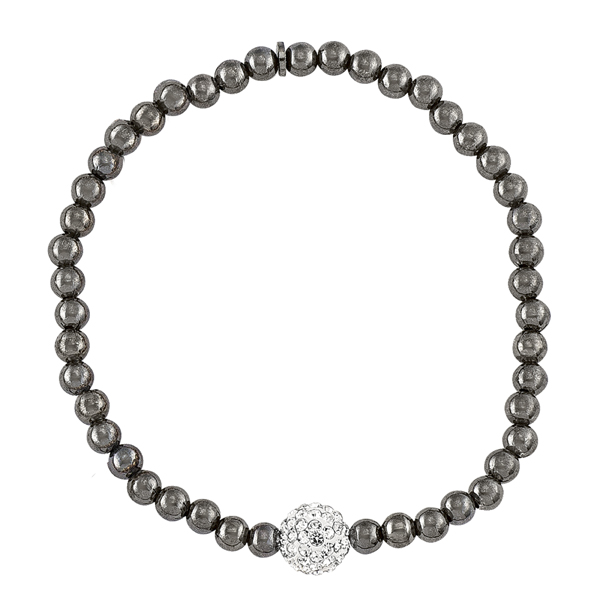 Picture of Cheri Jadore BSLV04-SSCZ 5.6 g Sterling Silver Fashion Bracelet with Cubic Zirconia Ball - Black