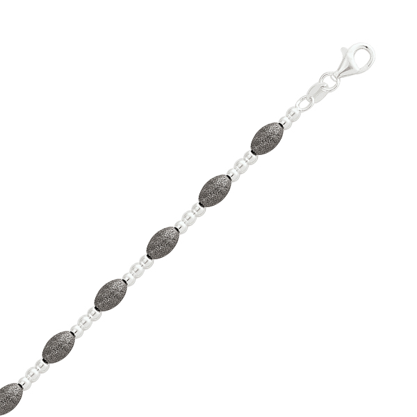 Picture of Cheri Jadore BSVX27-SSW-75 7.5 in. Sterling Silver Fashion Bracelet with Black Beads