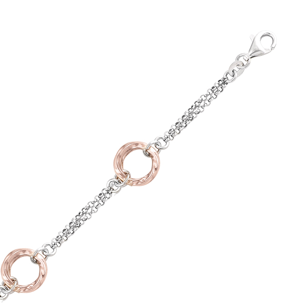 Picture of Cheri Jadore BSVX59-SS-75 7.5 in. Sterling Silver Rings Bracelet - Pink