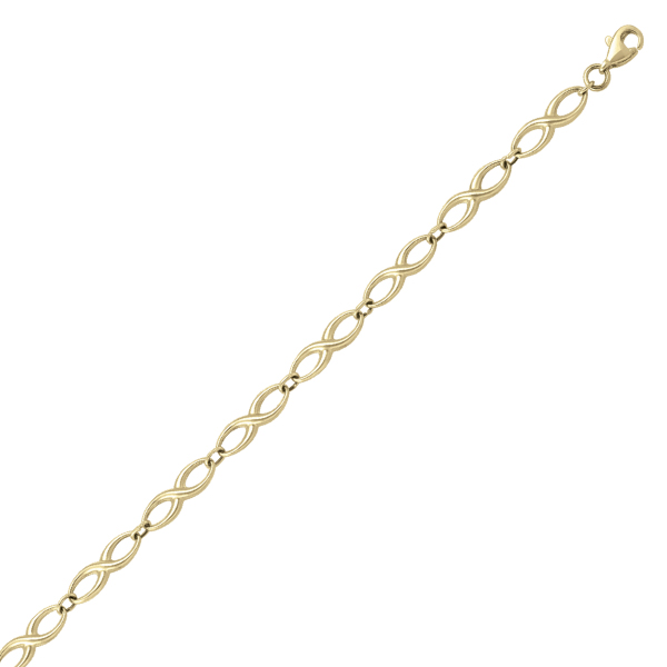 BTECA230-10KY 7.5 in. 10K Gold Figure Eight Shaped Link Bracelet