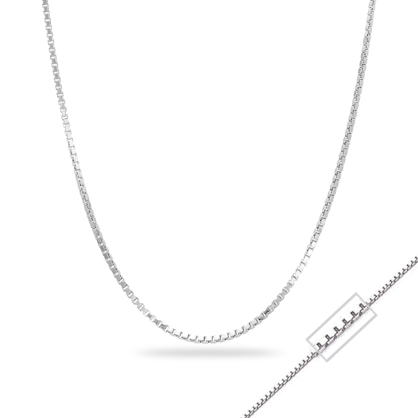 Picture of Cheri Jadore CN1007-14W-18 18 in. 14K White Gold Box Chain Necklace - 2.16 g