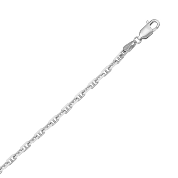 Picture of Cheri Jadore CN101-14W-18 18 in. 14K White Gold Curb Necklace - Silver