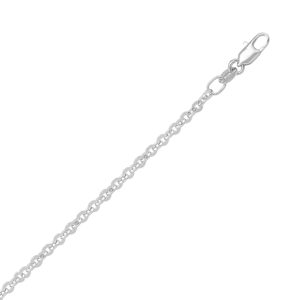 Picture of Cheri Jadore CN1013-14W-18 18 in. 14K White Gold Cable Necklace - Silver