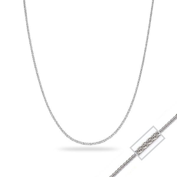 Picture of Cheri Jadore CN1026-14W-18 18 in. 14K White Gold Wheat Chain Necklace - 3.15 g