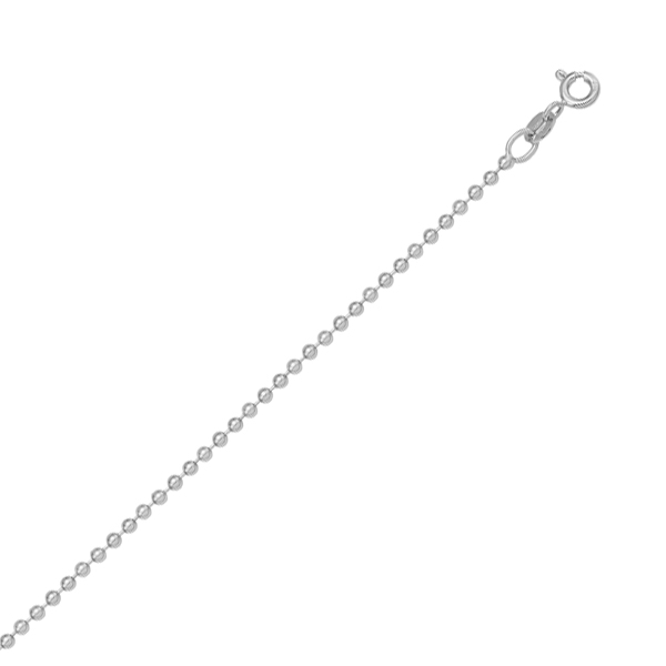 Picture of Cheri Jadore CN1028-14W-18 18 in. 14K White Gold Bead Necklace - Silver