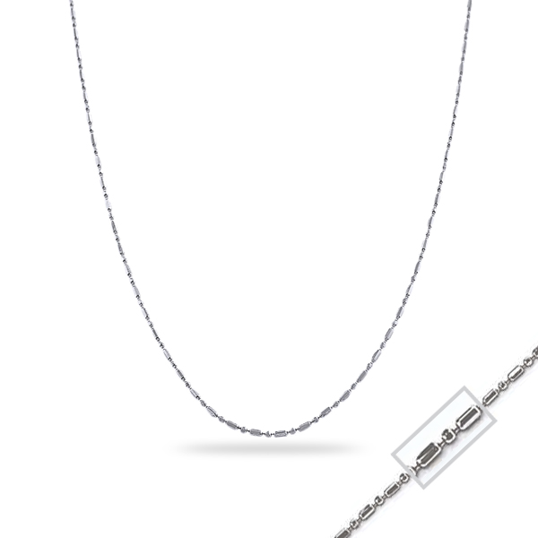 Picture of Cheri Jadore CN1037-14W-18 18 in. 14K White Gold Alternating Diamond Cut Ball Chain Necklace&#44; Silver - 2.52 g