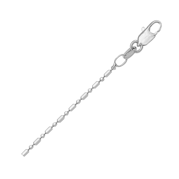 Picture of Cheri Jadore CN1037-18KW-18 18 in. 18K White Gold Station Bead Necklace, Silver - 2.8 g