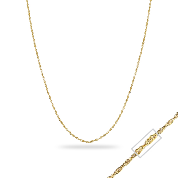 Picture of Cheri Jadore CN122-14Y-18 18 in. 14K Yellow Gold Singapore Chain Necklace - 2.61 g