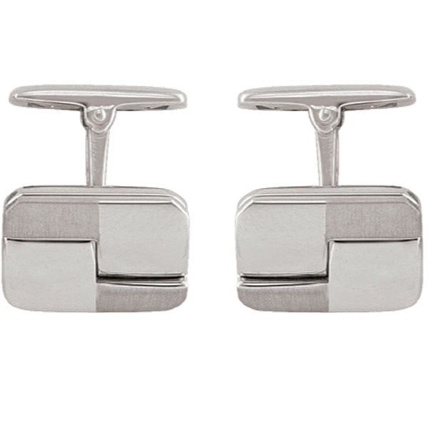 CN7634-SS Sterling Silver Box Cufflinks - 10 g
