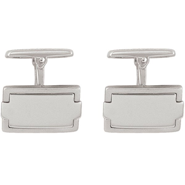 CN7637-SS Sterling Silver Square Cufflinks - 10.2 g