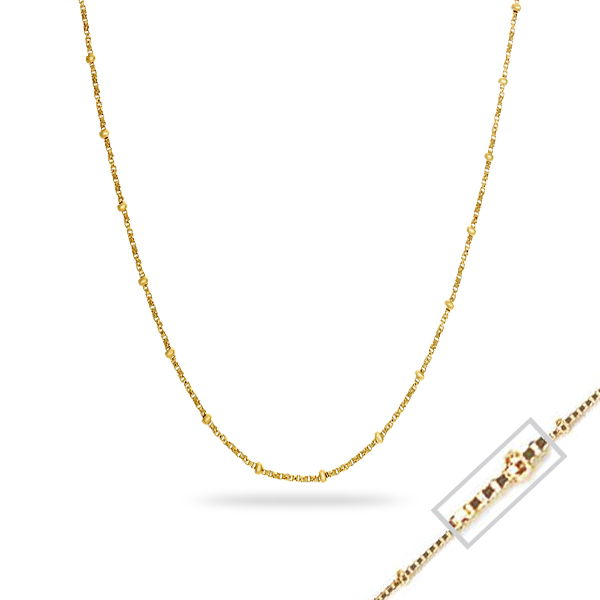 Picture of Cheri Jadore CN901-14Y-20 20 in. 14K Yellow Gold Saturn Box Chain Necklace - 4.3 g