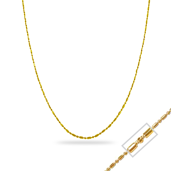 Picture of Cheri Jadore CN903-14Y-20 20 in. 14K Yellow Gold Alternating Diamond Cut Ball Chain Necklace - 2.52 g
