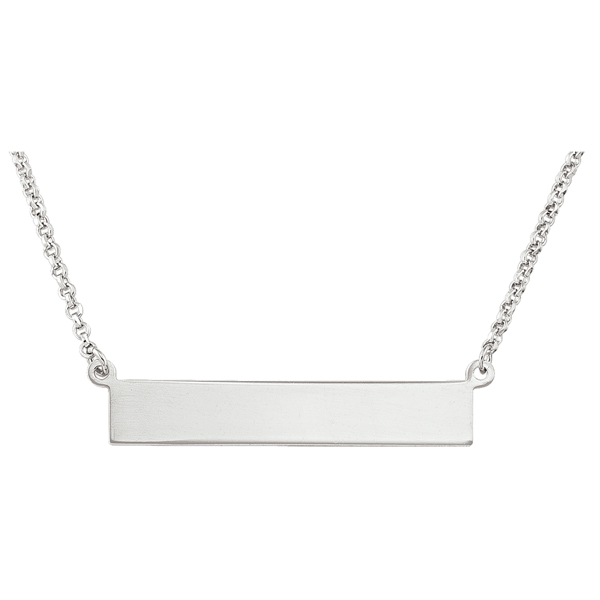 CSLV68-SSW-17 17 in. Sterling Silver Fashion Necklace with Pendant & Silver Name Plate