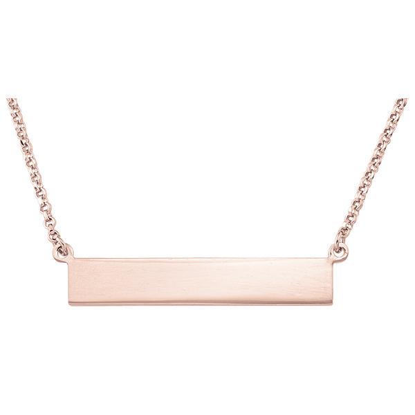 CSLV69-SSP-17 17 in. Sterling Silver Fashion Necklace with Pendant & Pink Name Plate