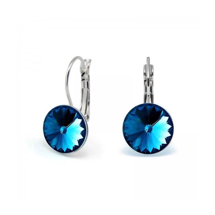 Picture of Cheri Jadore E10042-BBLUE 13 mm Swarovski Elements Crystal Drop Earrings - Bermuda Blue