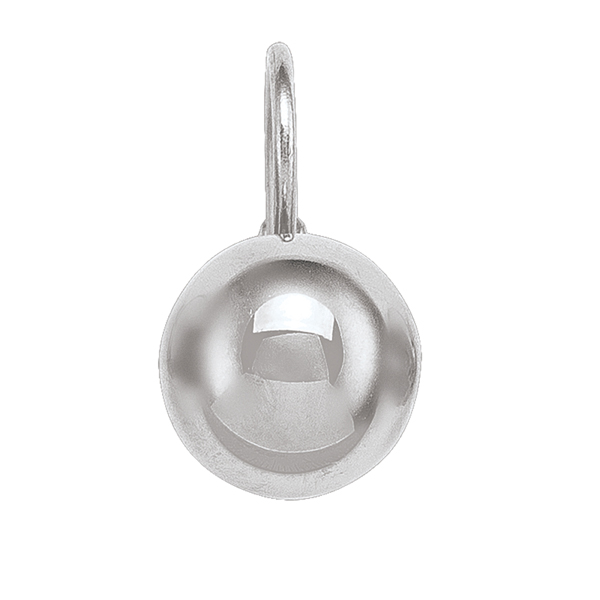 14K Silver Sphere Shaped Drop Earrings - 3.2g