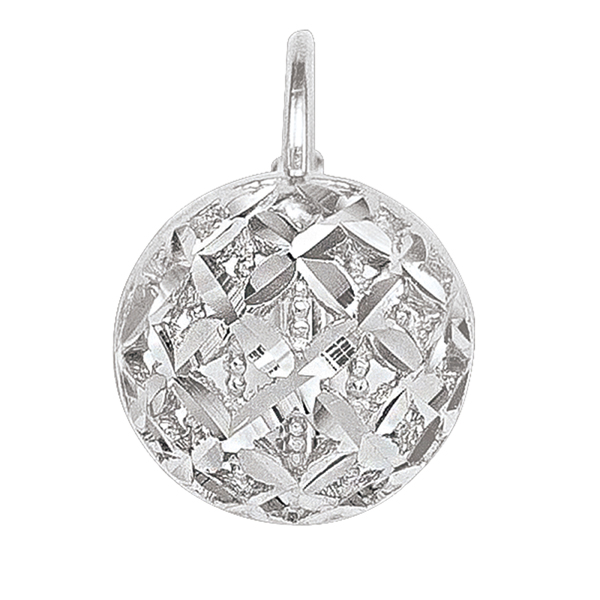 18K Silver Round Drop Earrings, Silver - 3.5 g