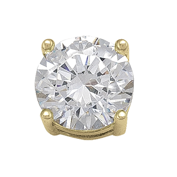 EN4904-10KY 7 mm 10K Gold Cubic Zirconia Stud Earrings